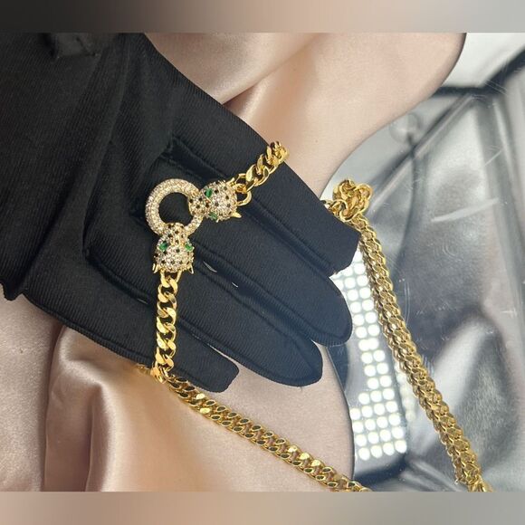 18k gold plated Panther Chain Necklace - Picture 3 of 7